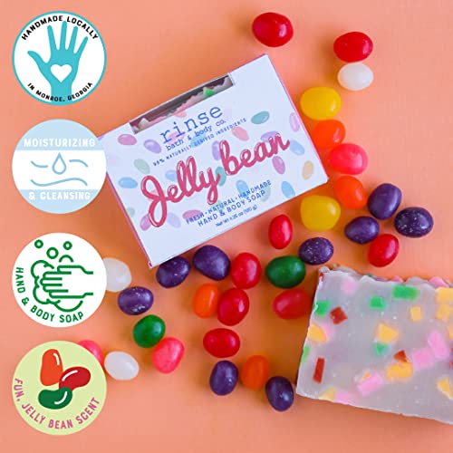 Rinse Bath & Body Jelly Bean Soap - Handmade Natural Easter Soap | Naturally Moisturizing Bar Soap | Shea & Cocoa Butter | Essential Oils | Easter Basket Vegan Gift | Gluten Free |4.25Oz #TOP2