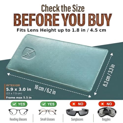 Image of ALLEN & MATE Genuine Leather Eyeglass Case, Slim Slip-In Reading Glasses