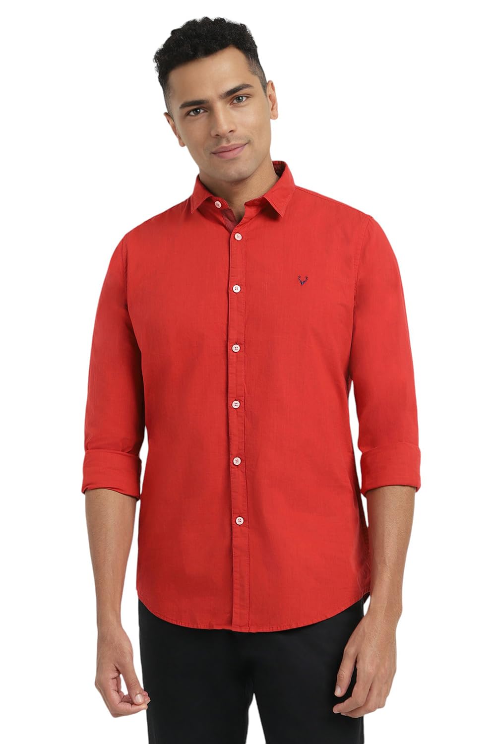 Allen SollyMen Cotton Plain Slim Fit Shirt