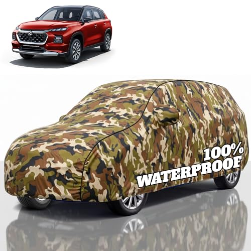 Image of Premium Polyester Car Cover Grand Vitara All-Weather Protection from Rain, Dust & Sun | UV Resistant Fabric | Full Body Secure Fit for Outdoor & Indoor Parking Jungle