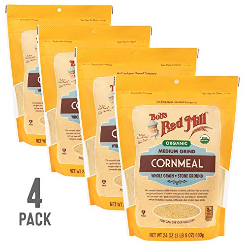 Bob's Red Mill Organic Medium Grind Cornmeal, 24 Ounce (Pack of 4)