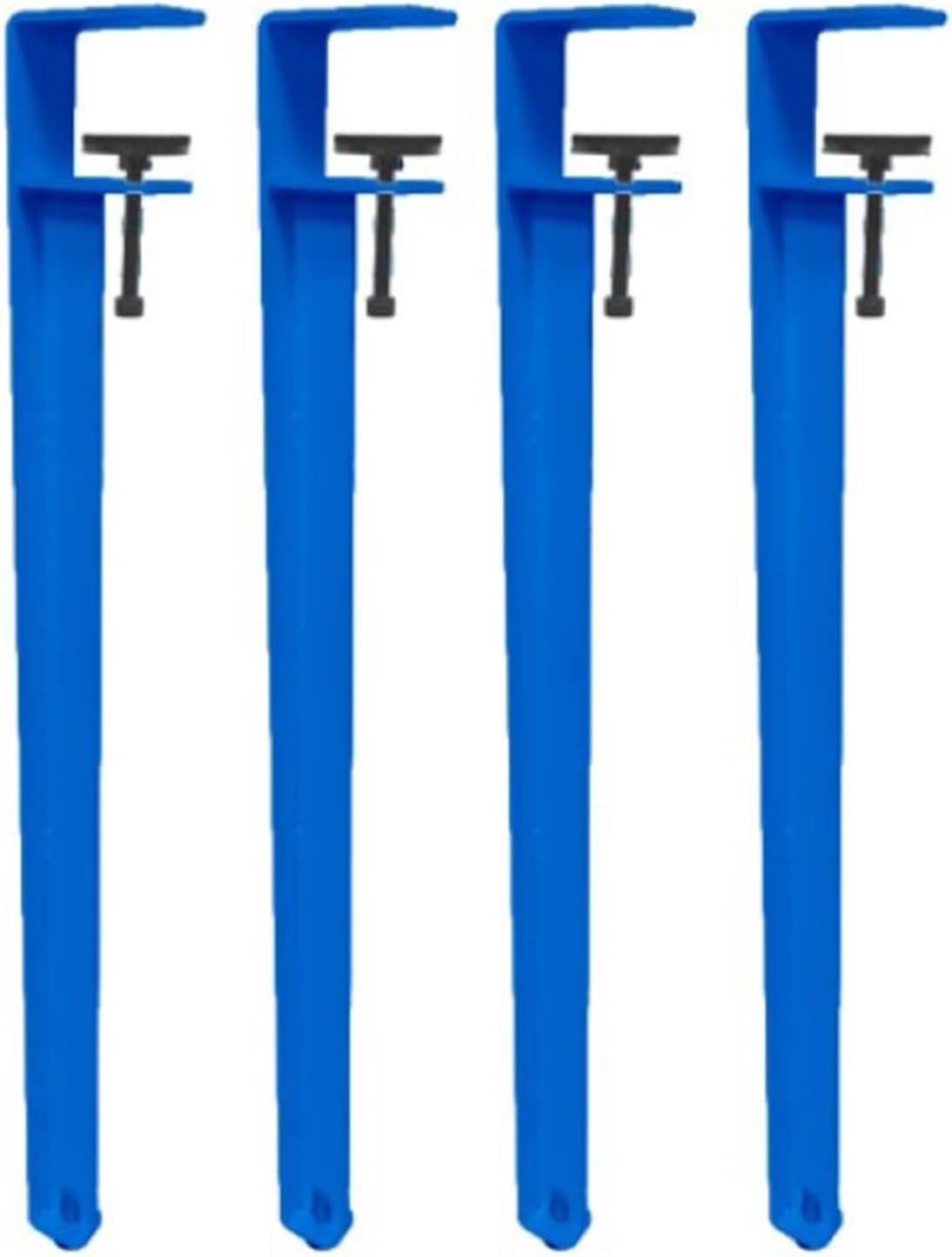 Regulowane metalowe nogi stołowe do stolika kawowego DIY, 4 x żelazne nogi meblowe w kształcie litery F z podkładką ochronną i kluczem imbusowym, łatwe w montażu, zaciskowe nogi do stołu jad