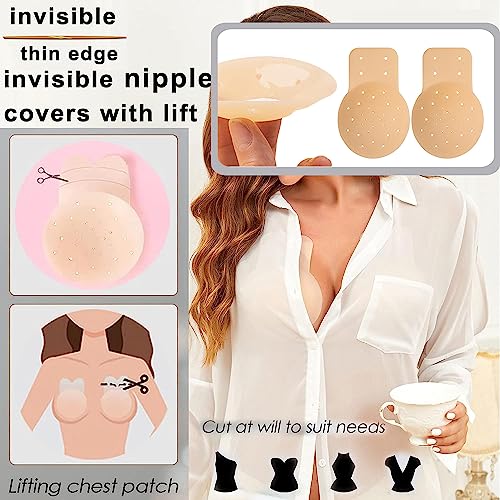 Audeln Adhesive Bra Strapless Sticky Invisible Push Up Silicone Bra For Backless Dress With Nipple Covers Nude #TOP4
