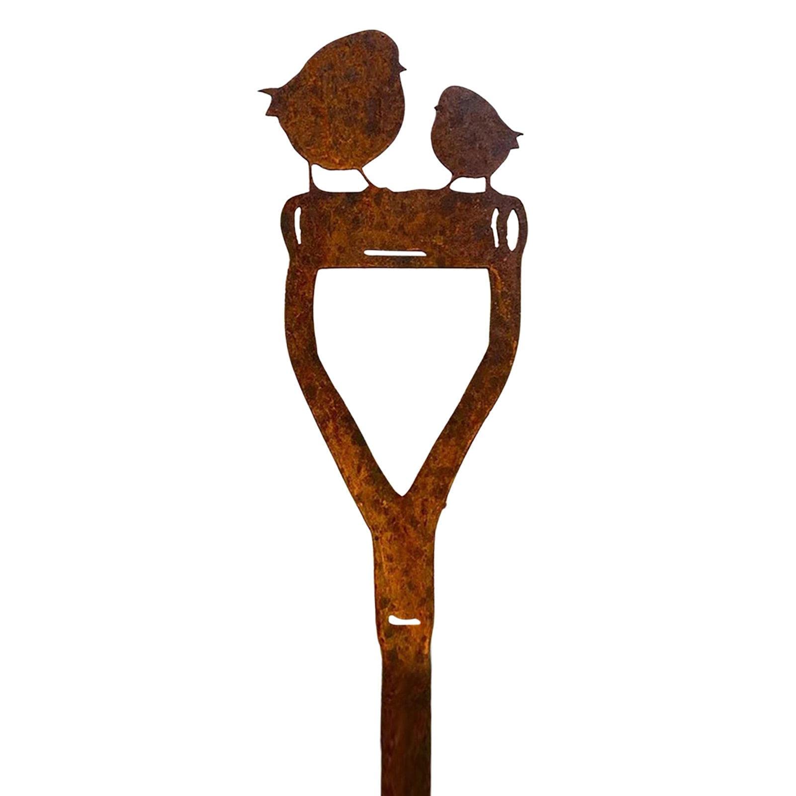 secruk Metal Bird Decoration, Rusty Metal Garden Outdoor Stake Decor, Art Landscape Ground Plug for Yard Lawn Pathway Driveway Ornament