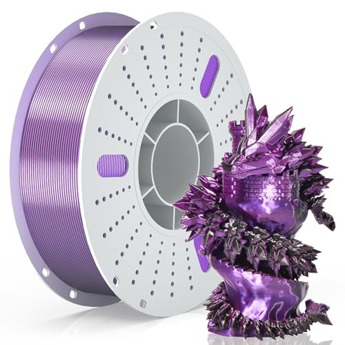 Image of PINBALL Silk PLA 3D Printer Filament 1.75mm Shiny Silk Dual Color Filament 3D Printing PLA Filament Dimensional Accuracy + /- 0.02mm 1 KG Silk Dual Color Black-Purple
