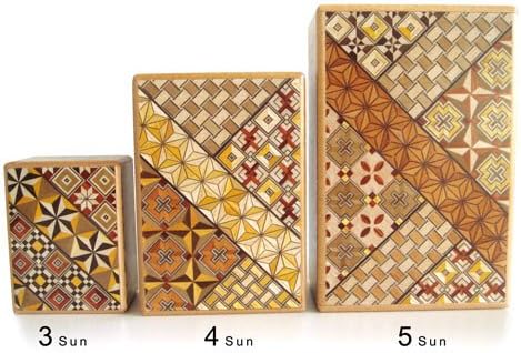 Miniatura 5 de Caja rompecabezas Yosegi japonesa de 4 soles y 14 pasos