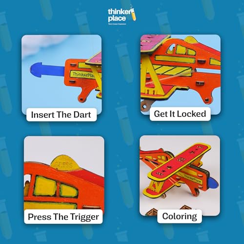 Image of Fighter Plane for Kids | Build, Color & Play with a Working Fighter Plane | STEM Educational Toy for Kids Age 6, 7, 8+ Years | Science & Learning Toy