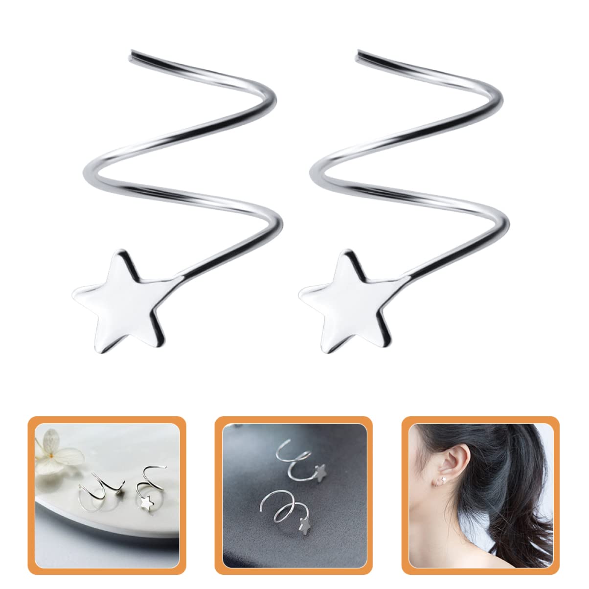 Elegant Star Earring Set Studs Girls Earrings Ear Cuff for Party Wedding