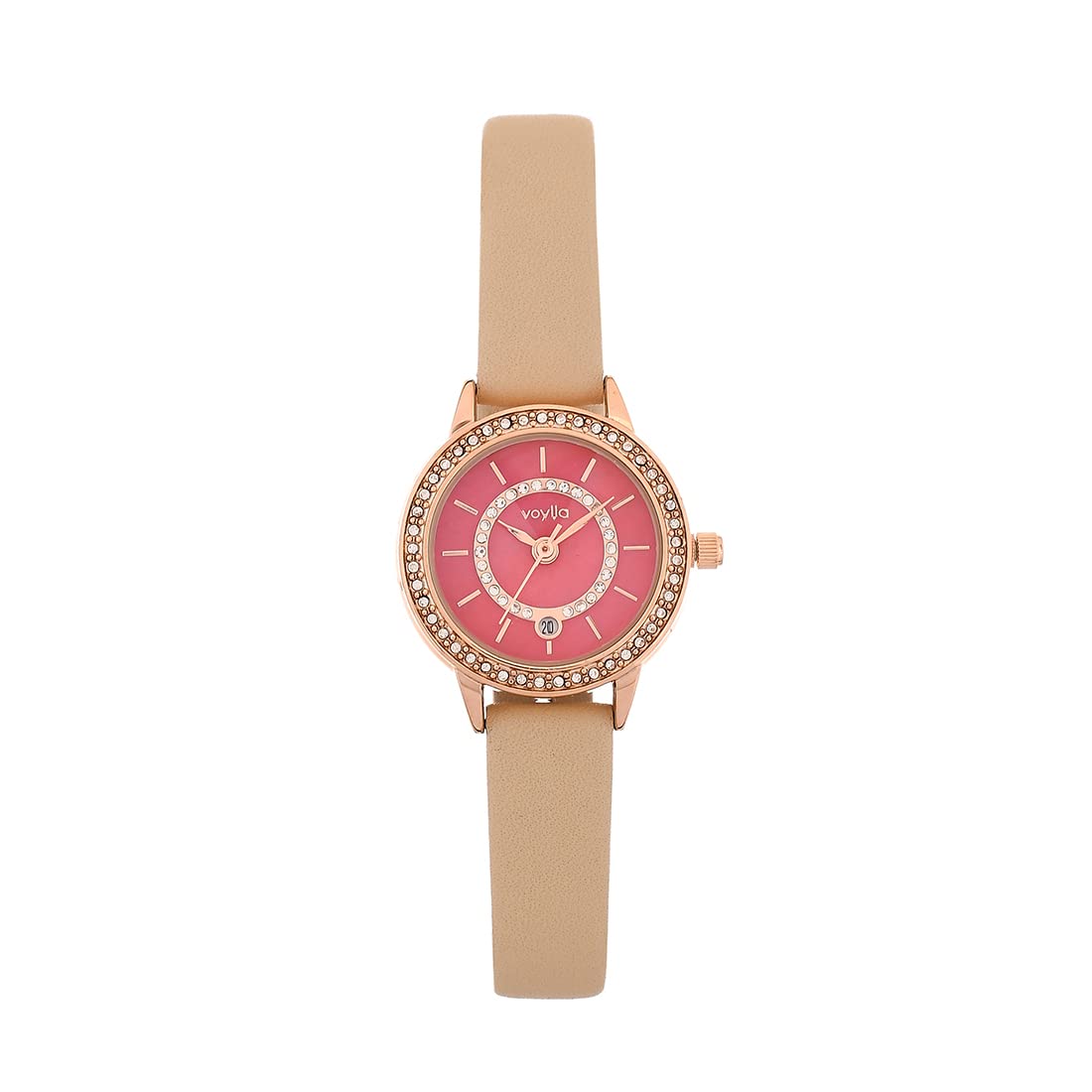 Voylla Gem Studded Red Embellished Dial Leather Straps Analogue Quartz Movement Ladies Watch for Women and Girls (B0BT82519F) Amazon Price History, Amazon Price Tracker