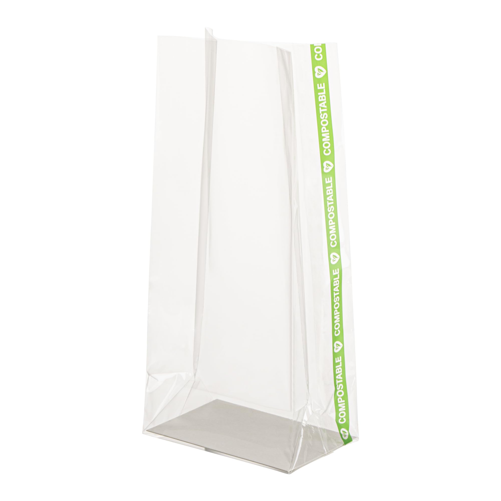 Restaurantware Clear Plastic Gusset Bag, 3 x 2 x 6.5 In, 100 Pack