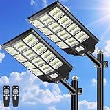 CEDIO Solar Street Lights Outdoor Solar Parking Lot Lights Commercial 8000W LED Street Light Waterproof IP66 Dusk to Dawn with Motion Sensor (8000W-2PACK)