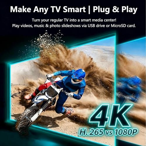 Image of 4K@30Hz Full-HD Digital Media Player with USB Drive /Micro SD Card for TV | Plug & Play, H.265 /HEVC MP4 MKV Photo MP3 PPT, HDMI & Analog AV Optical, Digital Signage, Projector, Looping Auto Playback
