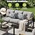 Mvpipi Aluminum Patio Furniture Set, 5 Piece Outdoor Metal Furniture Set w/Rocking Swivel Chairs, 7 Seats Balcony Conversation Sets with Coffee Table, Thick Cushions for Backyard, Poolside, Gray