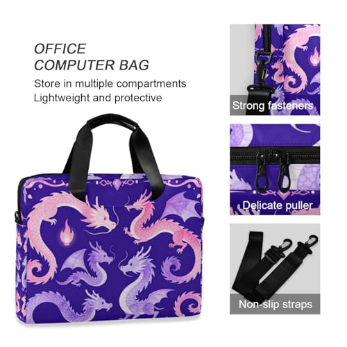 Funda portátil para laptop 15.6 pulgadas morado dragón miniatura 6