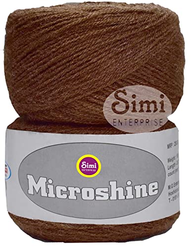 Image of Knitting Yarn Wool Microshine Coffee 500 GMS Best Used with Knitting Needles, Crochet Needles Wool Yarn for Knitting. -NB Art-ABFE