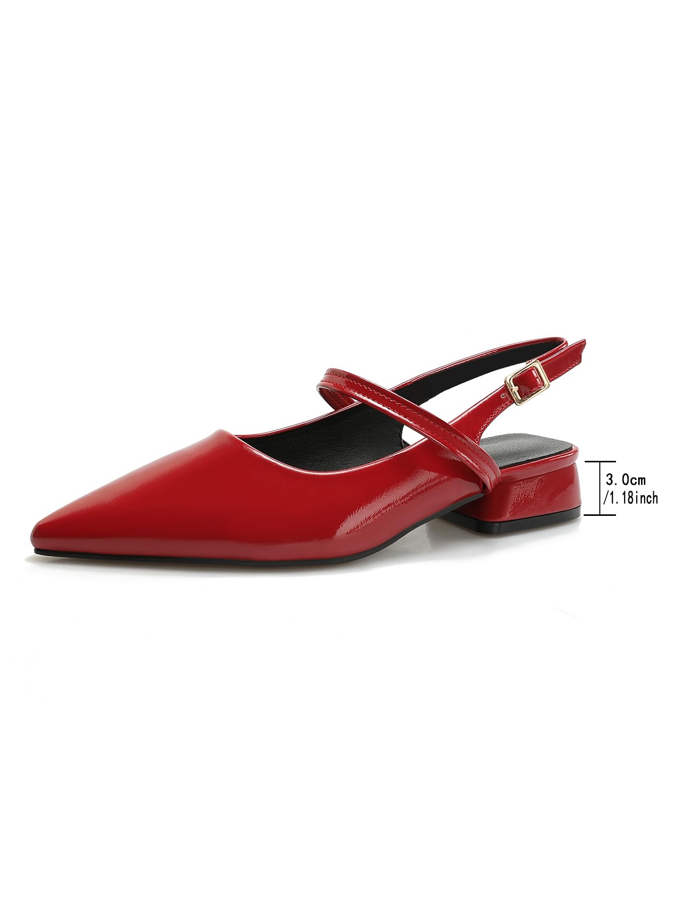 Donna 1 inch Sexy Punta a Croce Slingback Punta Chiusa Tacchi a Blocco Bassi per Donne Backless Abito Sera Partito Pompe Scarpe Brevetto Pelle