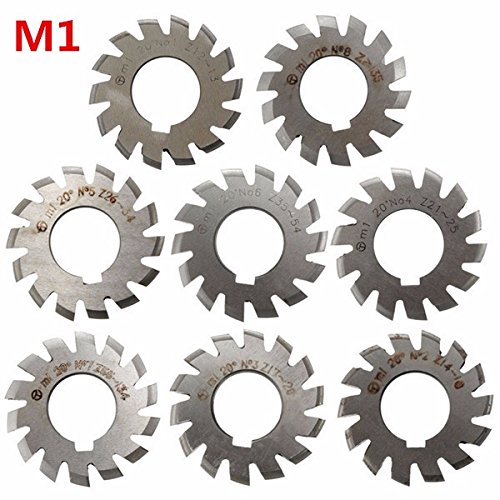 EsportsMJJ Módulo 1 Pa20 Alesaje 22M M #1-8 Cortador Espiral De La Fresadora del Engranaje del Hss 1