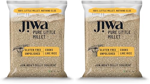 Image of Jiwa Pure Little Millet | Unpolished | Cooks In 15 Minutes | Positive Millet | Kutki /Samai /Same /Samulu Seeds | Ancient Grain | Low GI | Gluten Free | 1 Kg (Pack of 2)