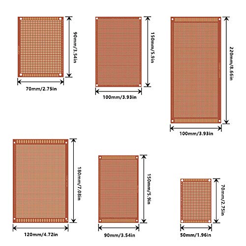 32 Pcs Single Sided Pcb Board Prototype Kit 6 Sizes Universal Printed Circuit Protoboard For Diy Soldering Project Compatible With Arduino Kits #TOP3