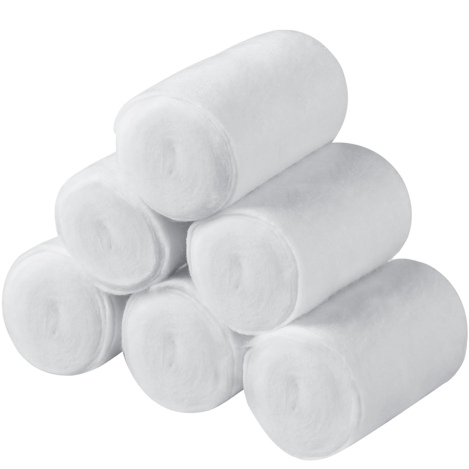 Nuanchu 6 Rolls Cast Padding Soft Individual Pack Padding Use with Plaster Cloth Gauze Bandage for Halloween Wrap Bandage Art Projects, Body Casts, Mask Making, Hobby Craft(4 Inch X 12 ft)