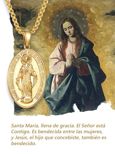 Medalla Virgen María Oro 18K Collar Dorado Medalla Virgen María Oro 18K Collar Dorado