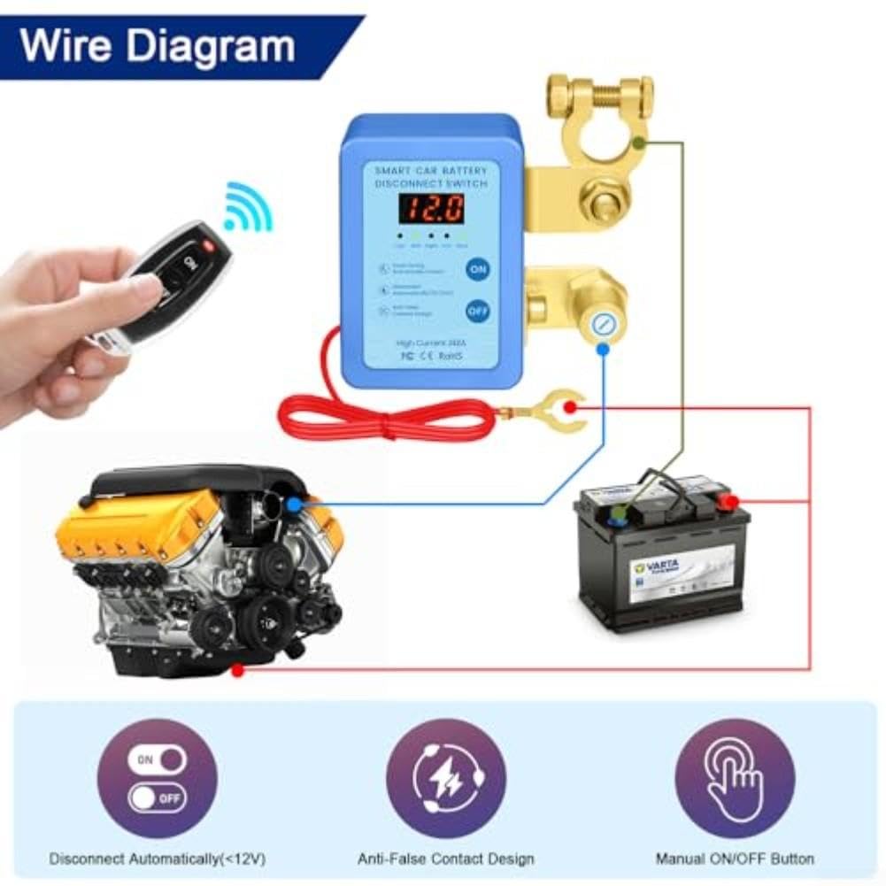 12V 240A Interruttore separatore batteria telecomando per Smart Cut-Off