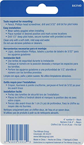 Distinctions 843140 Black Flush-Mount 4-Inch House Number 0 #TOP6