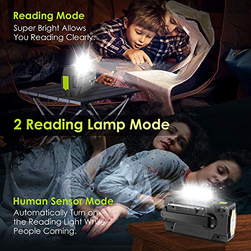 Wind Up Radio, 4000mAh draagbare Solar Hand Crank Weer Radio met AM/FM, Bewegingssensor Leeslamp, Power Bank Mobiele Telefoon Oplader, SOS Alarm en Waterdichte Handheld Zaklamp - Image 7