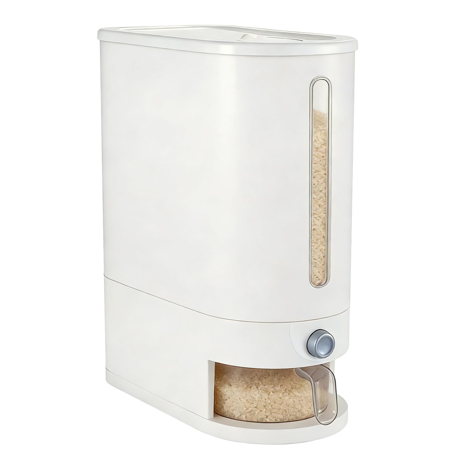 Yuecda Large Rice Dispenser 10kg, Cereal Dispenser Rice Container Food Storage Container with Measuring Cup, Cereal Containers Storage Kitchen Storage Household Rice Pet Food Holder (22 Lbs)