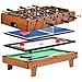 DREAMADE Tavolo Multi Gioco Calcio Balilla 4 in 1 per Bambini e Adulti, Calcio Balilla Multifunzione con Gioco da Calcetto, Gioco da Hockey, Gioco da Ping Pong e Gioco da Biliardo, 81 x 43 x 30,5 cm