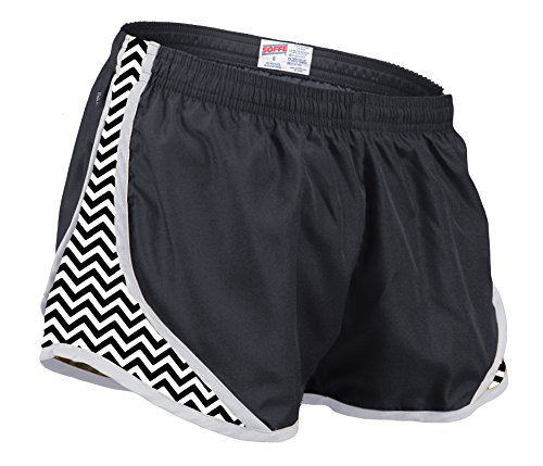 Soffe Team Shorty Shorts (Medium, Black/Black Chevron)