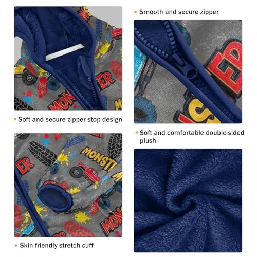 CHIFIGNO Colorful Trucks Toddler Snow Jacket Soft Winter Coats for Boy 3T3