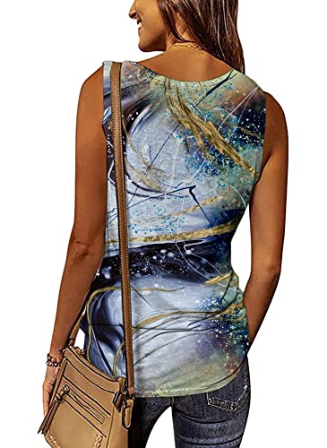 Womens Summer Tops 2023 Trendy Tank Top Sleeveless Shirts Loose Fit Athletic Shirts #TOP1