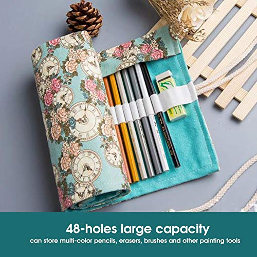 Rotolo portamatite in tela, 48 fori arrotolabile