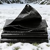 Telo Impermeabile Esterno 100 x 250 cm 130 G M² in Pe Resistente, Antistrappo Impermeabile Antivento e Resistente Ai Raggi UV Telo di Protezione per Barche Piscina Camion, Nero