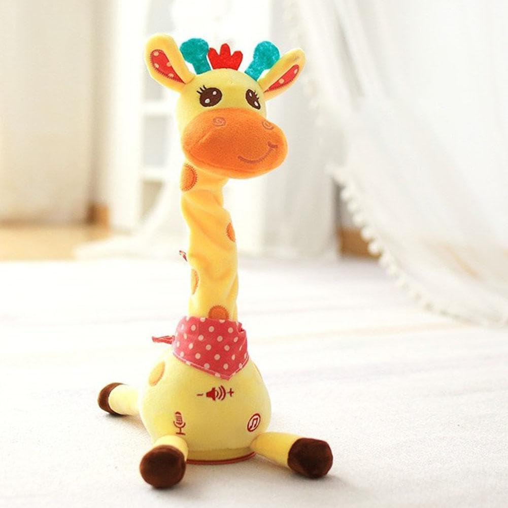 Sbyzm Dancing Talking Giraffe Toy for Toddlers, Stuffed Animal Baby Toy Repeating What You Say, Glowing Musical Giraffe with 10 Children's Songs Gifts for Kids 1-3 Years Old