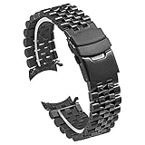 Diseño de extremo curvo: proporcionamos piezas de extremo curvo para que se adapten perfectamente a la mayoría de las esferas de reloj redondas. Fácil instalación: viene con barra de resorte y herramientas como regalo para que lo instales fácilmente.