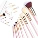 Qivange Makeup Brush Set, Premium Synthetic Cosmetic Foundation Blush Brow Eyeliner Eyeshadow Brushes with Pouch(Pink with Rose Gold, 8pcs)