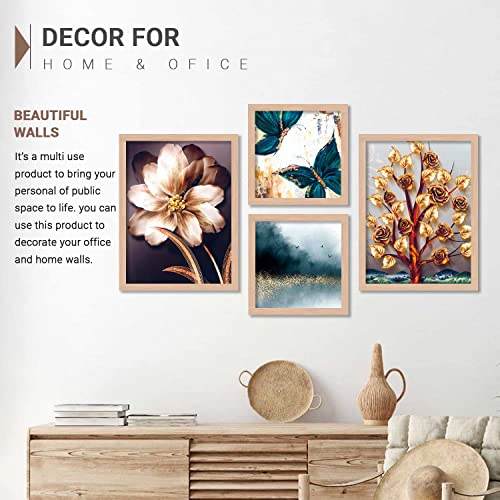Image of kotart Modern Wall Art Framed Painting for Wall Decoration - Wall Paintings for Living Room Set of 4 (Art 5, Big (13x17 or 13x13 inch))