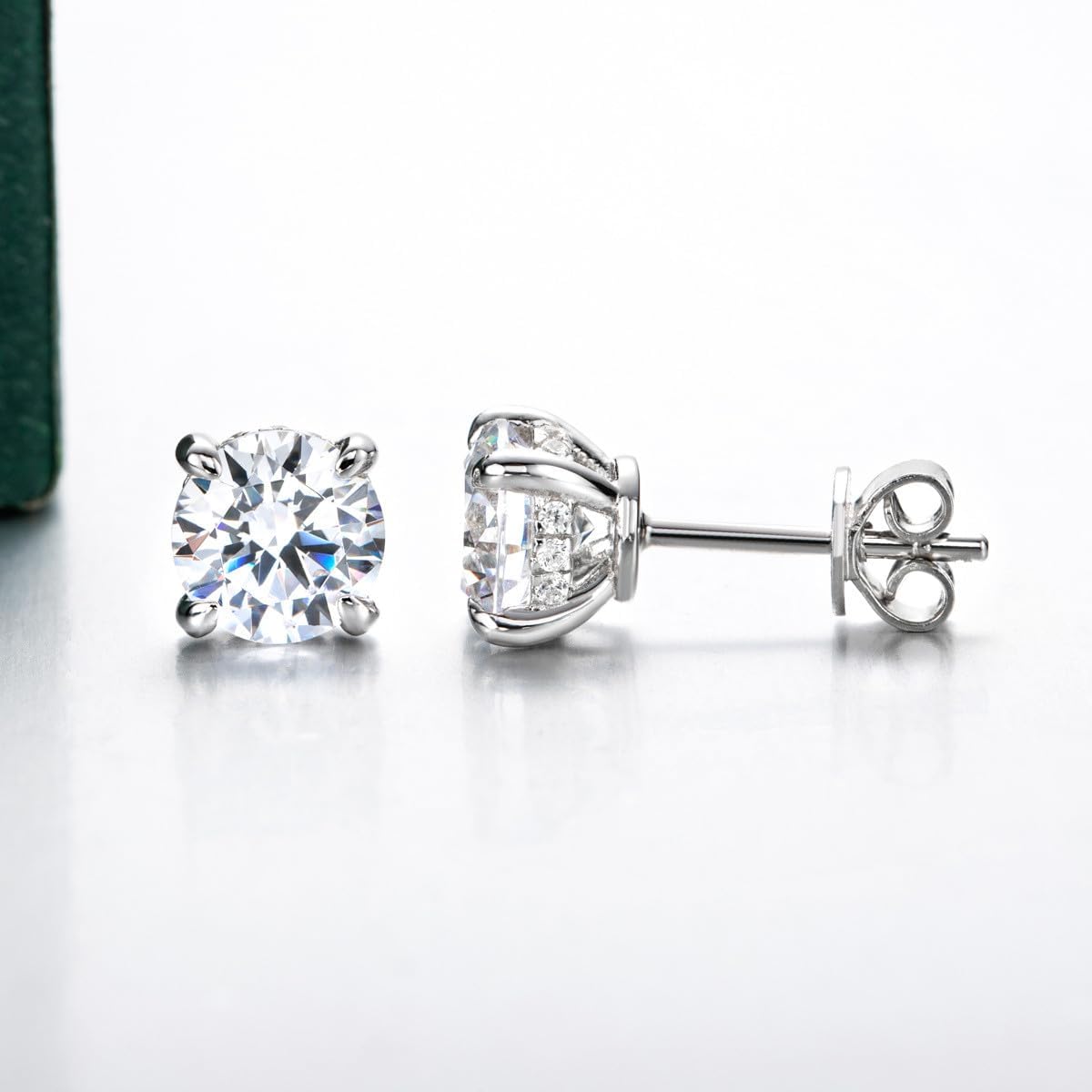 Bo.Dream Cubic Zirconia CZ Stud Earrings for Women 925 Sterling Silver - Image 4