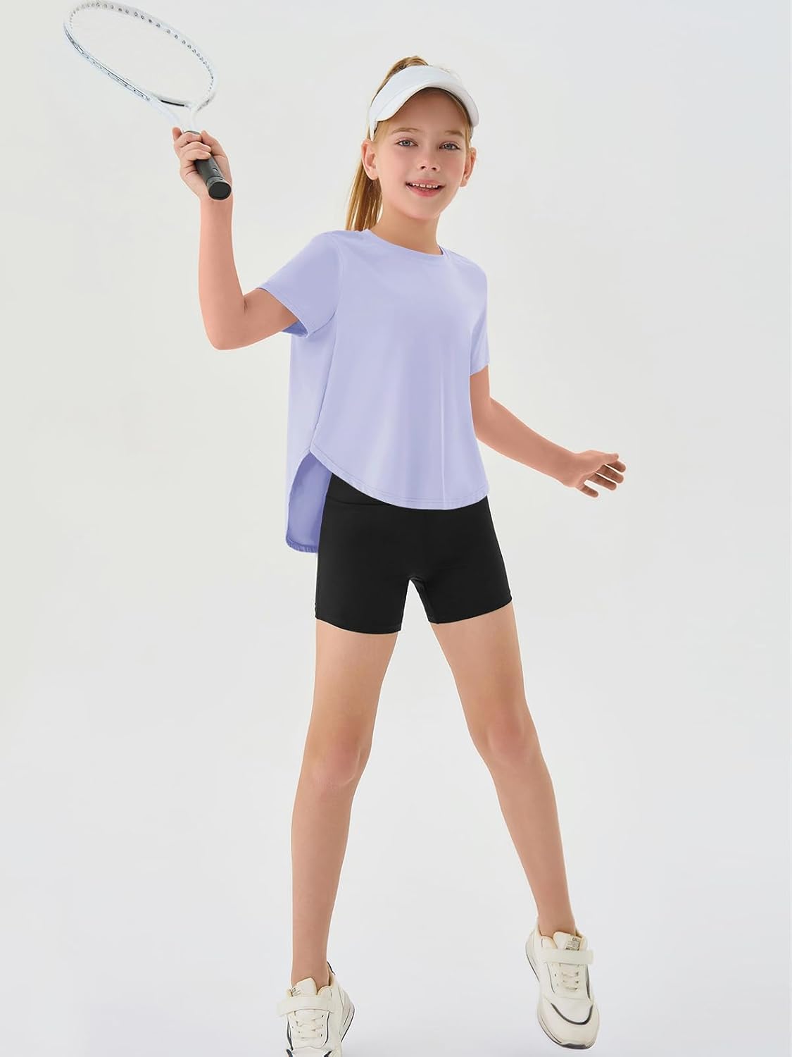 Haloumoning Girls Athletic Shirts Kids Short Sleeve Quick Dry Active Sports Tops Tees 5-14 Years - Image 5