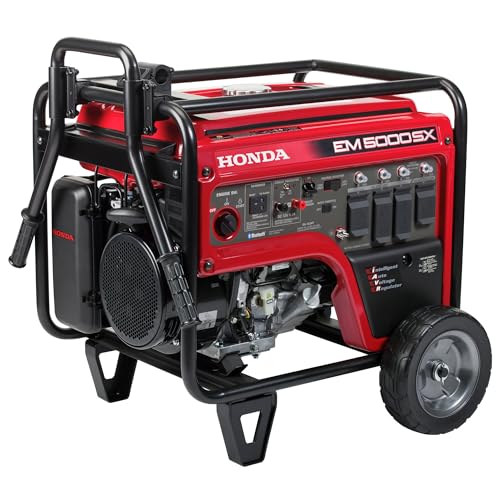 Honda EM5000SX 5000 Watt Generator with Electric Start, Quiet 120/240V