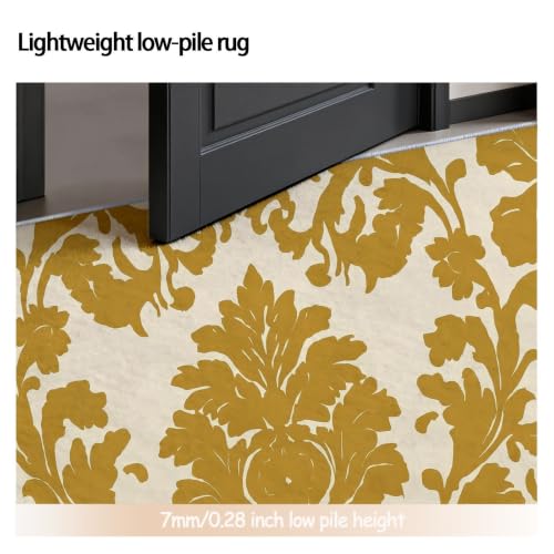 Tapis traditionnel damassé style victorien moderne rond 90 cm de qualité - 7