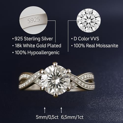 Twisted Infinity Wedding Bands Engagement Ring for Women, Customized Moissanite Engagement Ring 925 Sterling Silver Bezel Promise Ring for Her, Infinity Ring2