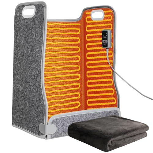 【2025年アップグレード版】Jovirk パネルヒーター 足元 パネルヒーター 4折 デスクヒーター(四面発熱/折りたたみ式ヒーター/過熱保護/転倒オフ /5段階温度調(50~70℃)/9段階タイマー/ PSE認証/日本語取扱説明書付き) オフィスでリビ