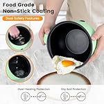 Hot Pot Electric With Steamer,Rapid Ramen Cooker,1.8L Mini Portable Self Heating Electric Pot For Cooking Noodles Oatmeal Pasta,Shabu Shabu Hotpot Pot Electric Dorm Lazy Pot,Non-Stick Green - Image 4