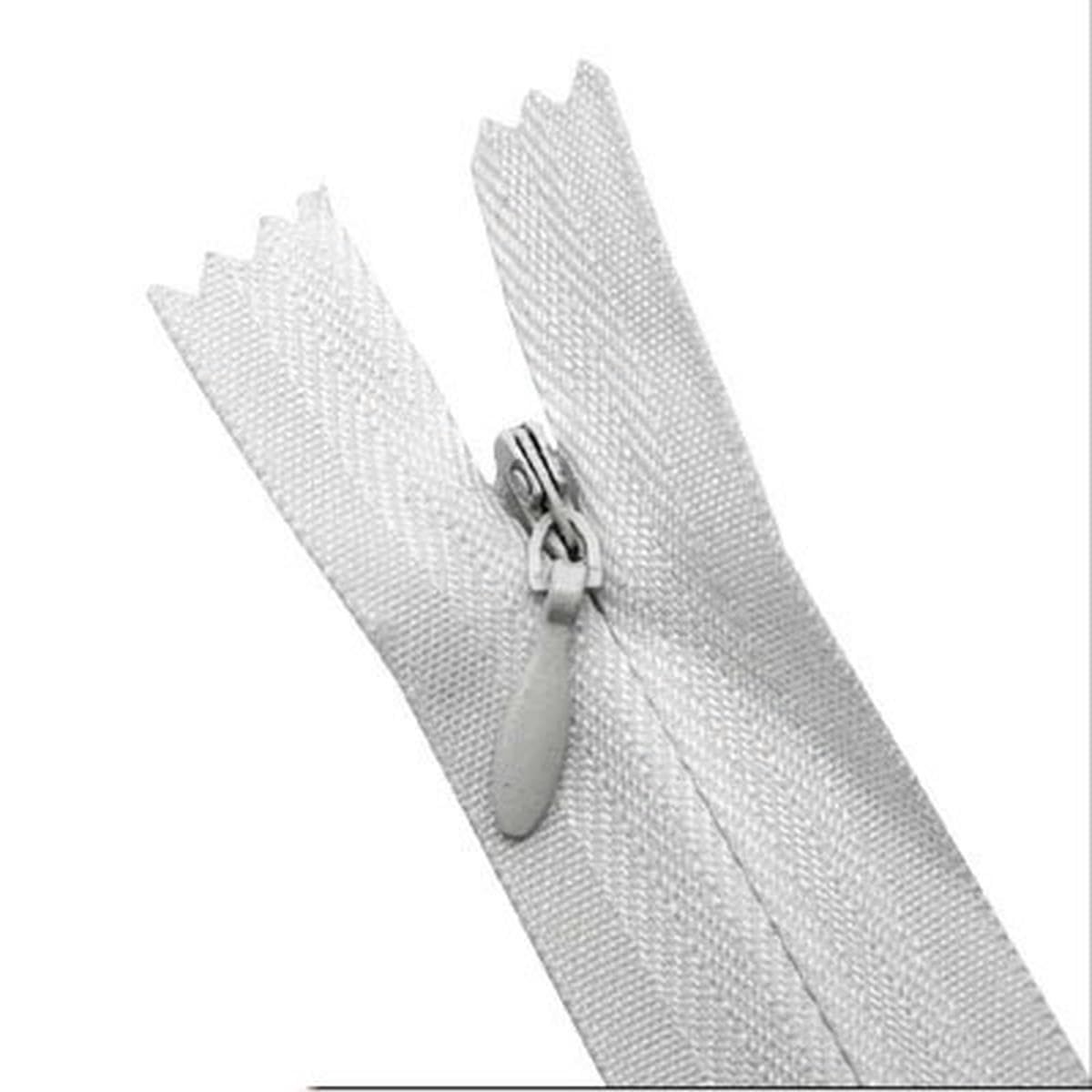 Fermetures éclair invisibles nylon 60cm à maille souple anti-blocage lot de 2