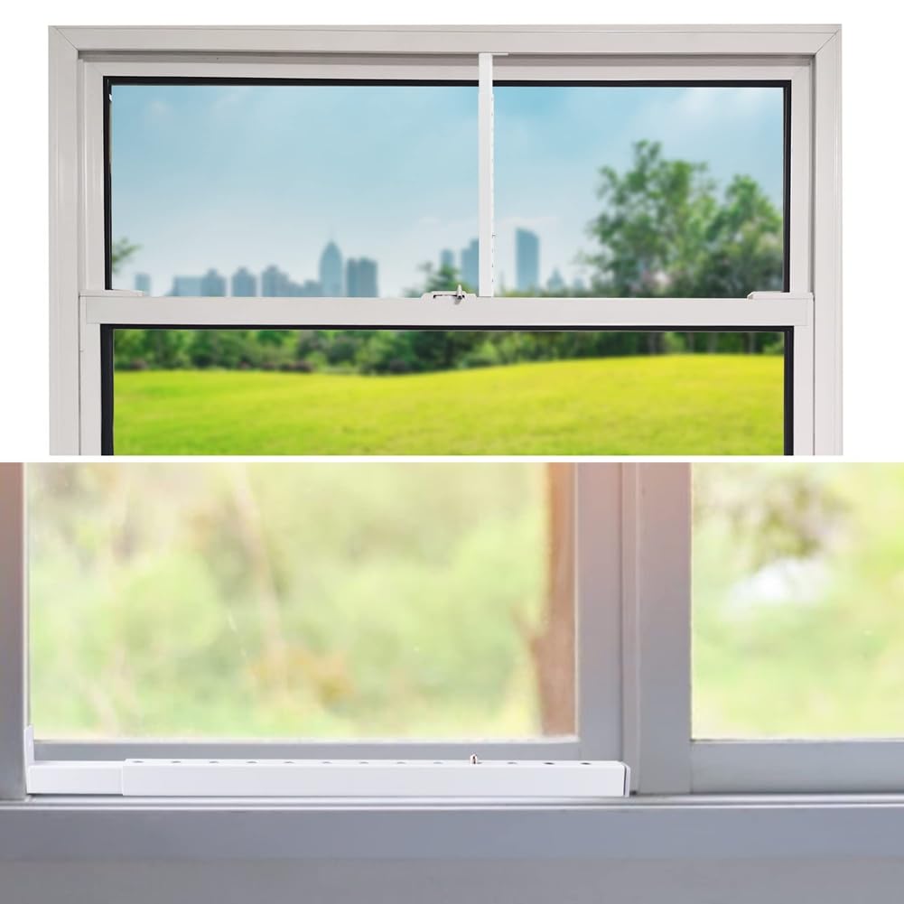 Barras de Seguridad para Ventanas Ajustables (Acero), Barras de Seguridad para Ventanas en el Interior para Evitar Robos, Topes para Ventanas de 16,3 Pulgadas