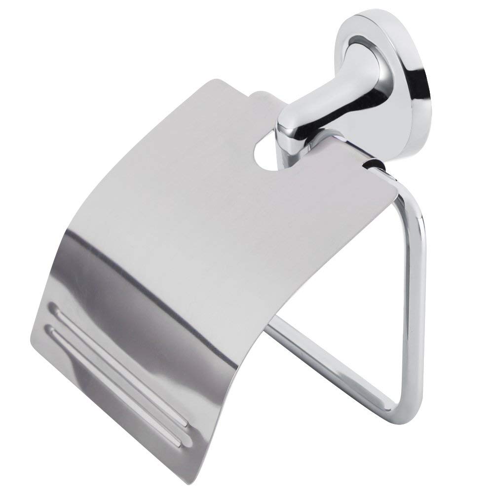 Ejoyous Juego de baño de 6 Piezas: toallero, portarrollos, jabonera, Gancho y portacepillos de Dientes, Zinc Cromado + Vidrio Esmerilado, Moderno, Plateado