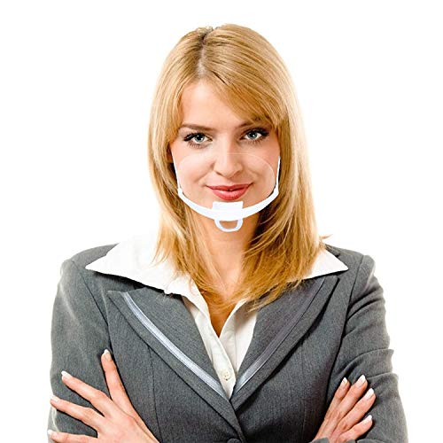 YOOYA Transparent Reusable Safety Open Face Food Protective Mouth Cover Plastic Face Mouth Reusable Cover Sanitary (10pcs)